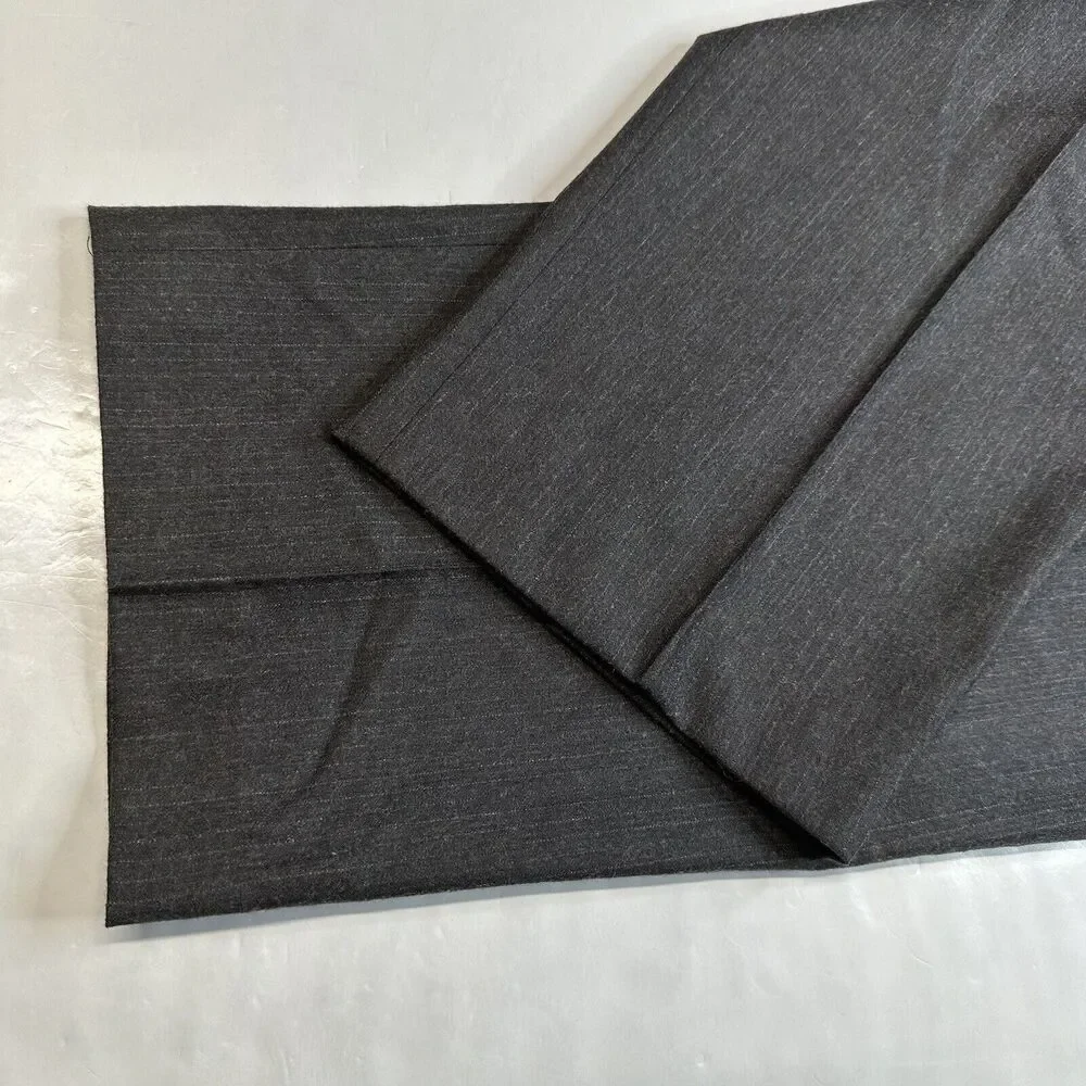 Wool Cashmere Pants Mark Shale Wide Leg 10 Gray Pleated Pinstripe *Petite